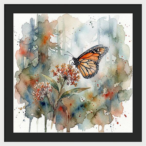 Monarch Butterfly Among Blossoms