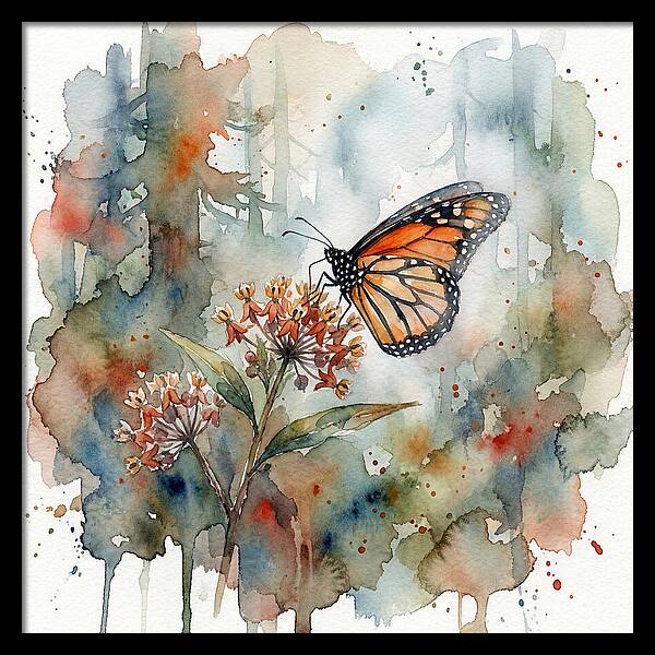 Monarch Butterfly Among Blossoms