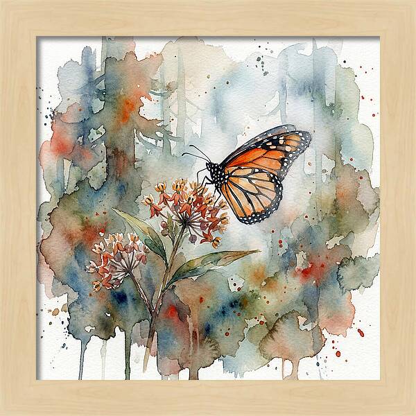 Monarch Butterfly Among Blossoms