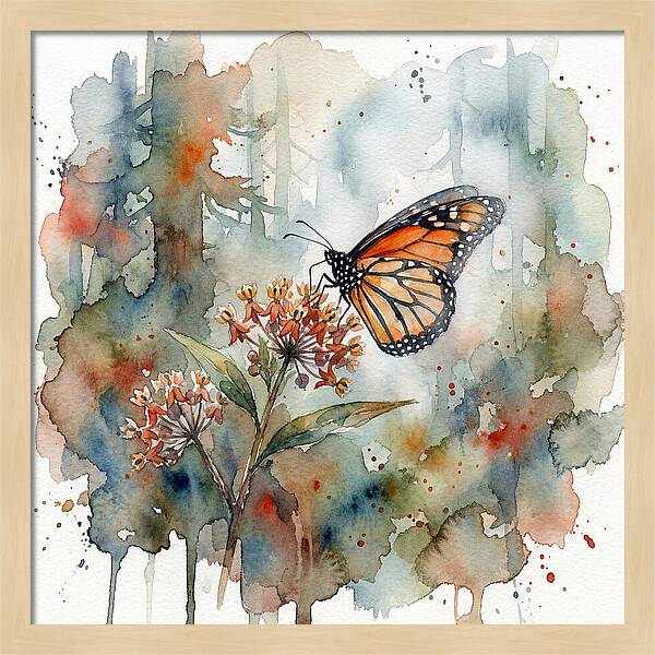 Monarch Butterfly Among Blossoms