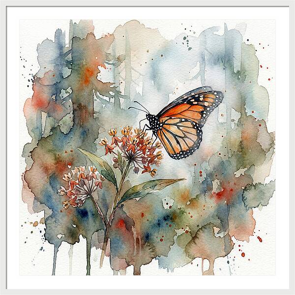 Monarch Butterfly Among Blossoms