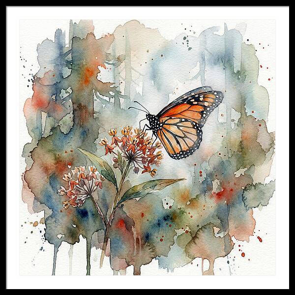 Monarch Butterfly Among Blossoms