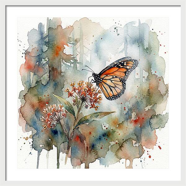 Monarch Butterfly Among Blossoms
