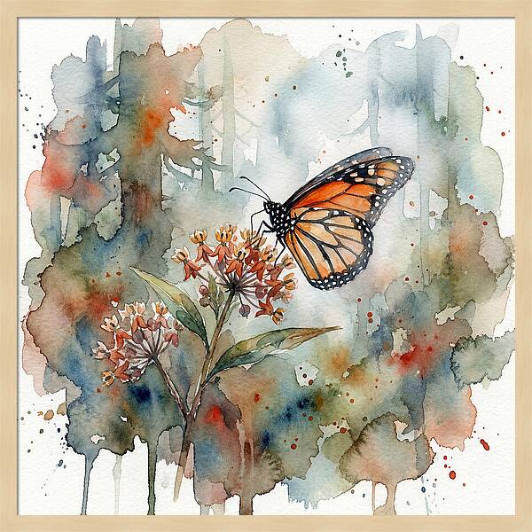 Monarch Butterfly Among Blossoms
