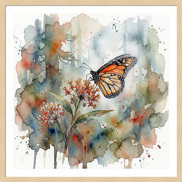 Monarch Butterfly Among Blossoms