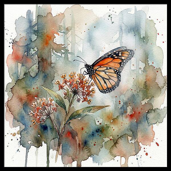 Monarch Butterfly Among Blossoms