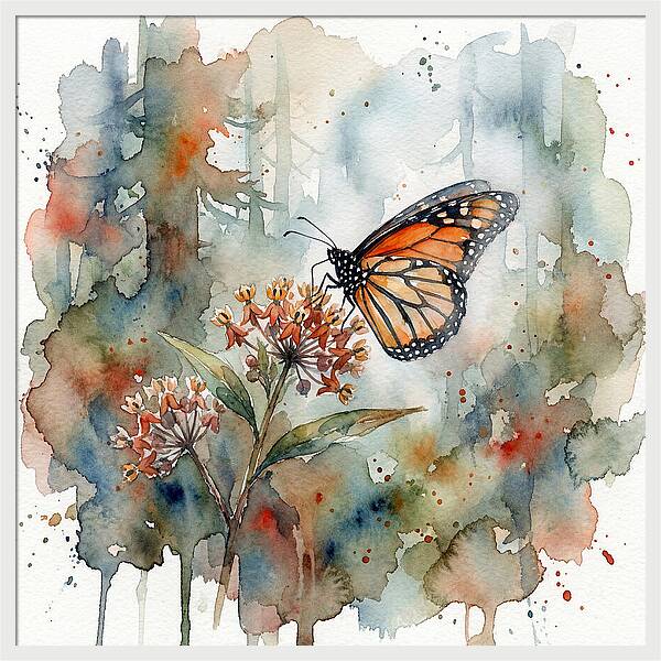 Monarch Butterfly Among Blossoms