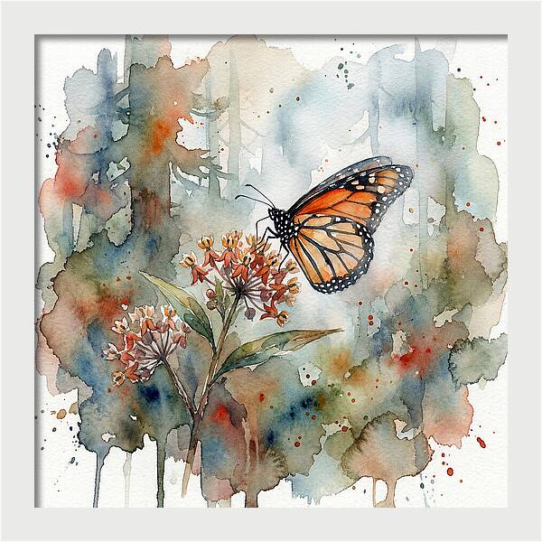 Monarch Butterfly Among Blossoms