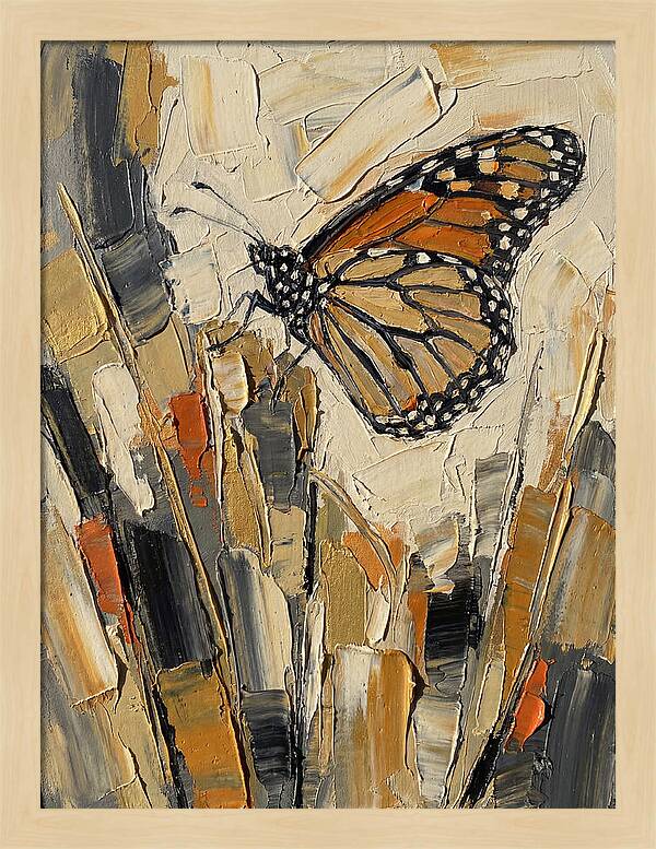 Monarch Butterfly In Abstract Style