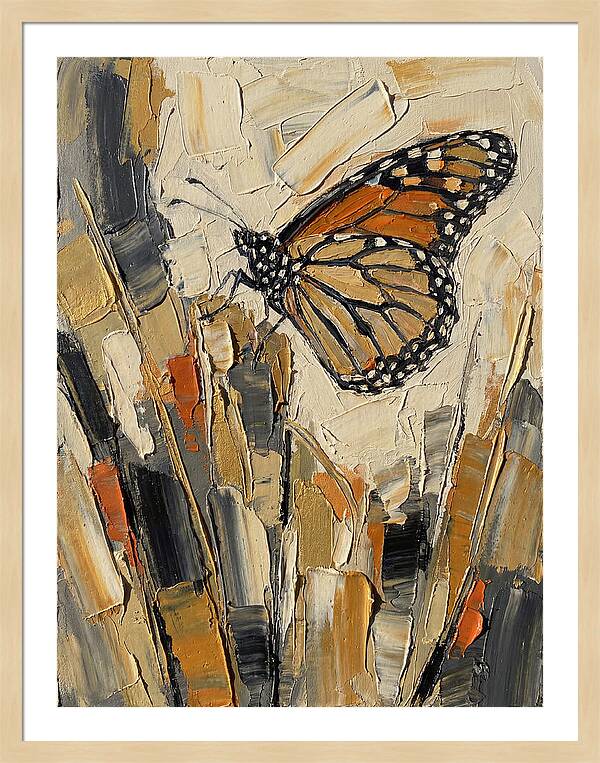 Monarch Butterfly In Abstract Style