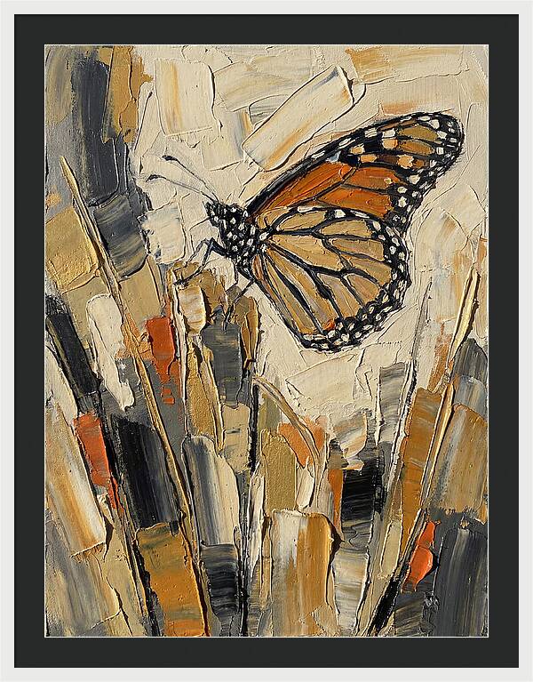 Monarch Butterfly In Abstract Style
