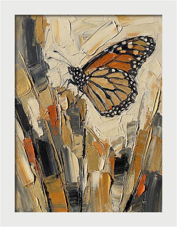 Monarch Butterfly In Abstract Style