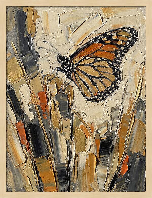 Monarch Butterfly In Abstract Style