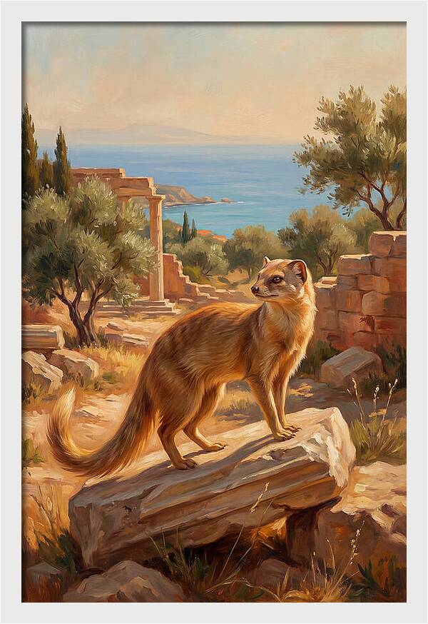 Mongoose Among Ancient Ruins