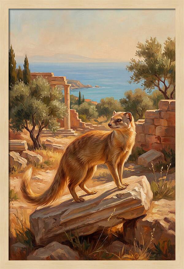 Mongoose Among Ancient Ruins