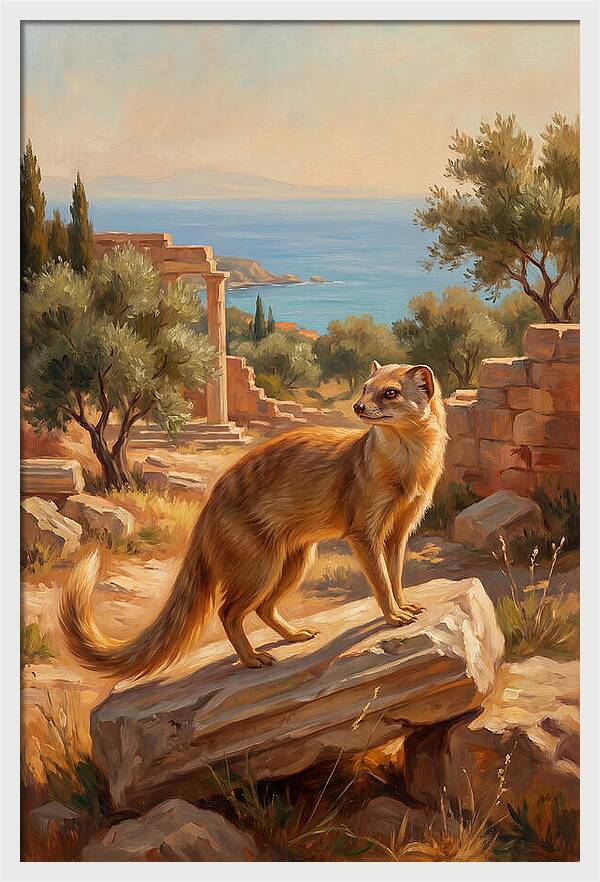 Mongoose Among Ancient Ruins