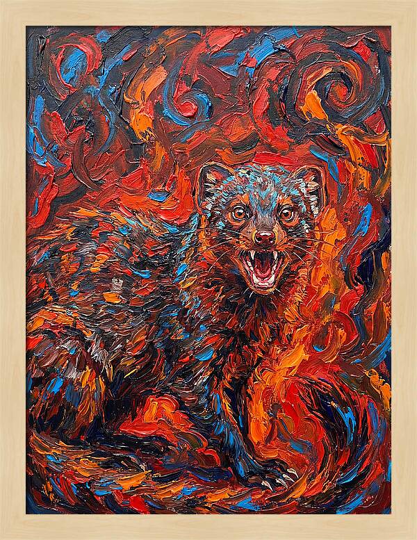 Mongoose In Fiery Swirls