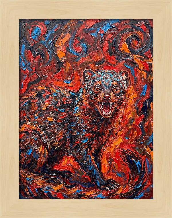 Mongoose In Fiery Swirls