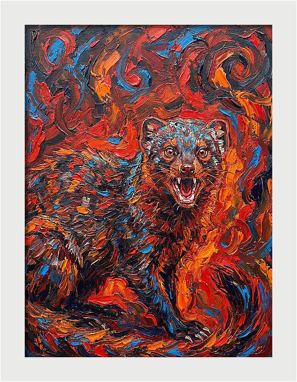 Mongoose In Fiery Swirls