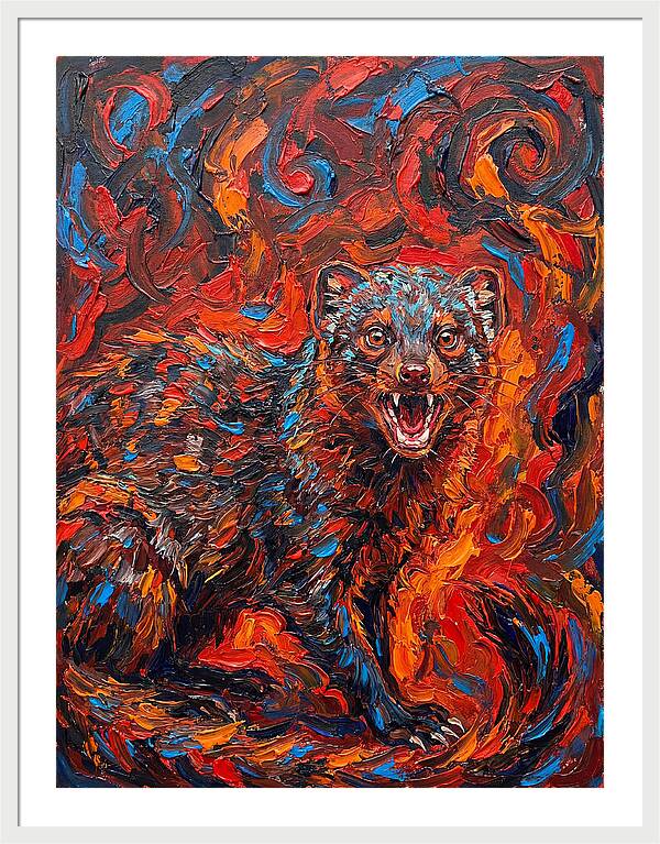 Mongoose In Fiery Swirls