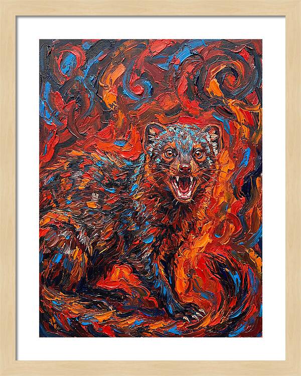 Mongoose In Fiery Swirls
