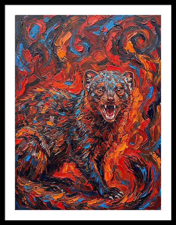 Mongoose In Fiery Swirls