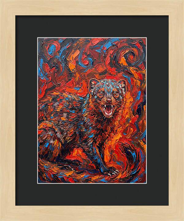 Mongoose In Fiery Swirls
