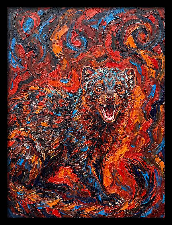 Mongoose In Fiery Swirls