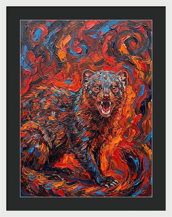 Mongoose In Fiery Swirls