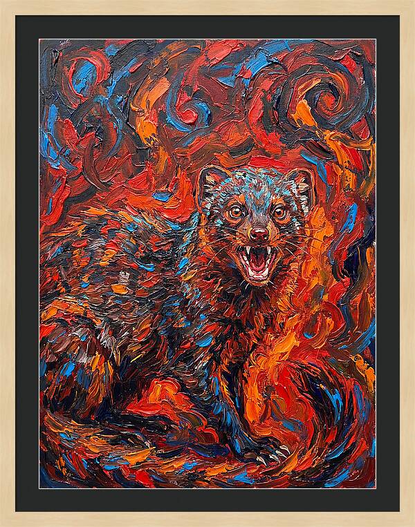 Mongoose In Fiery Swirls