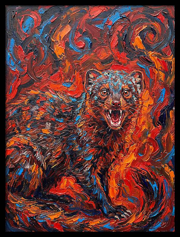 Mongoose In Fiery Swirls