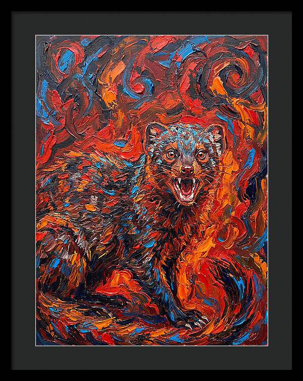 Mongoose In Fiery Swirls