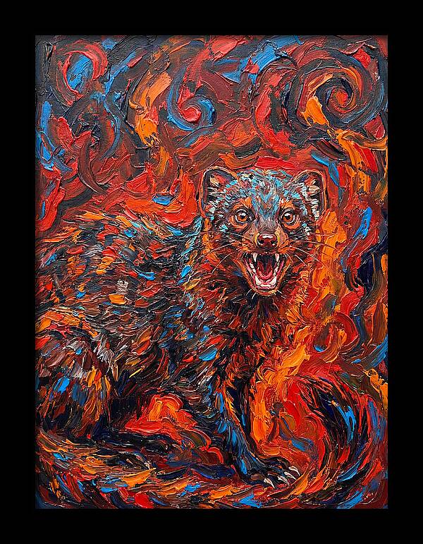 Mongoose In Fiery Swirls