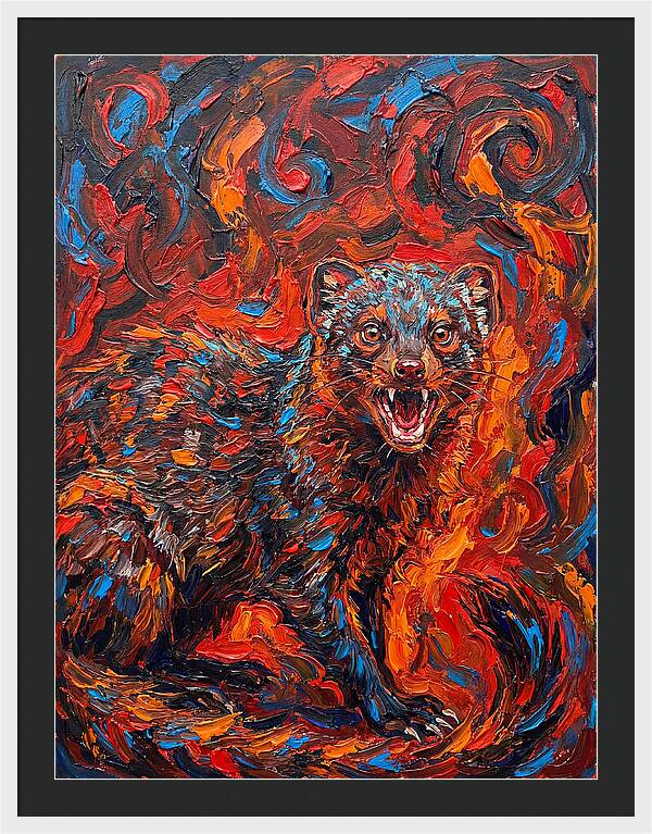 Mongoose In Fiery Swirls