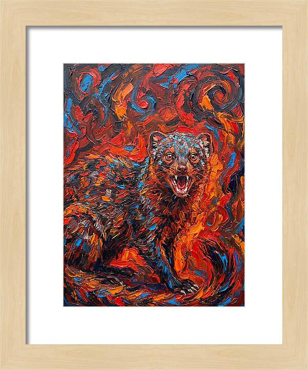 Mongoose In Fiery Swirls