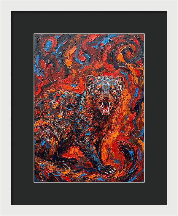 Mongoose In Fiery Swirls