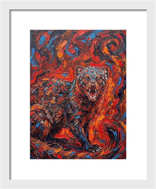 Mongoose In Fiery Swirls