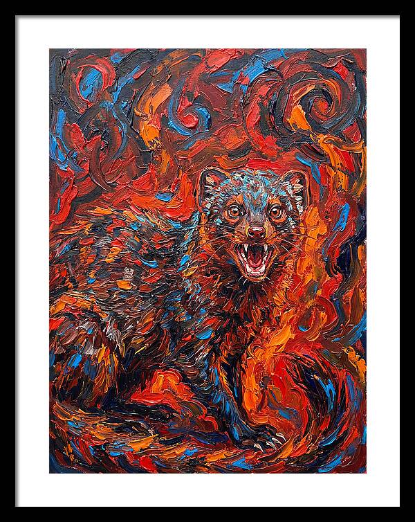 Mongoose In Fiery Swirls
