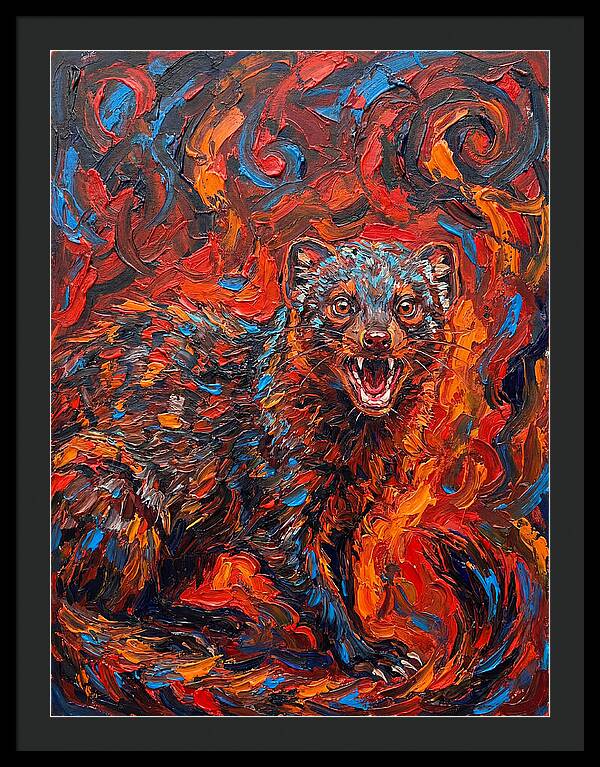 Mongoose In Fiery Swirls