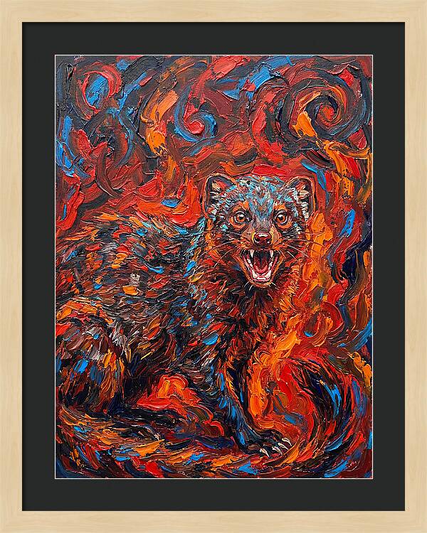 Mongoose In Fiery Swirls