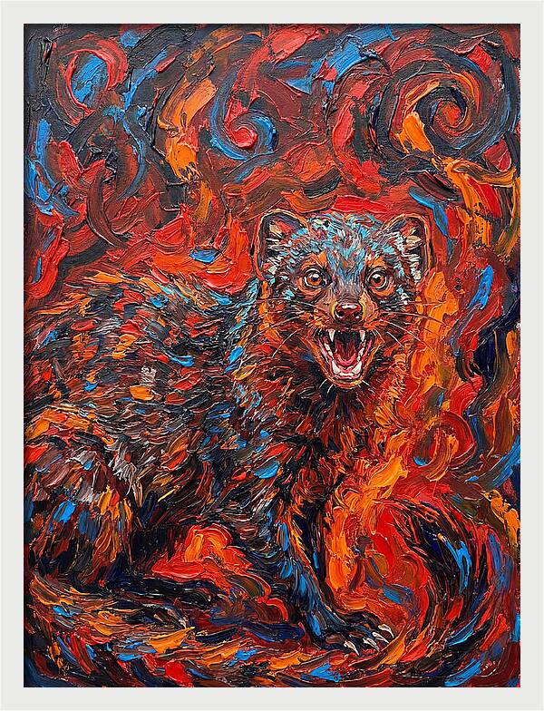 Mongoose In Fiery Swirls