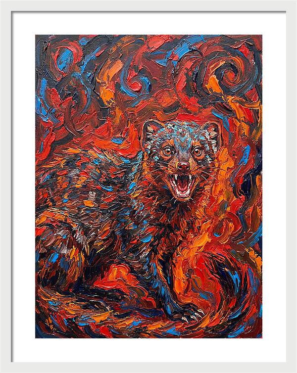 Mongoose In Fiery Swirls