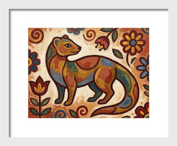 Mongoose In Vibrant Folk Art