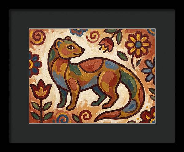 Mongoose In Vibrant Folk Art