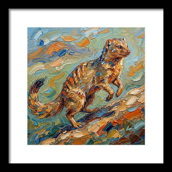 Mongoose In Vibrant Palette Knife Style