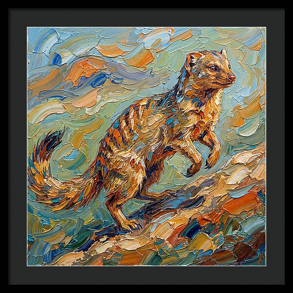 Mongoose In Vibrant Palette Knife Style