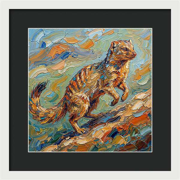 Mongoose In Vibrant Palette Knife Style