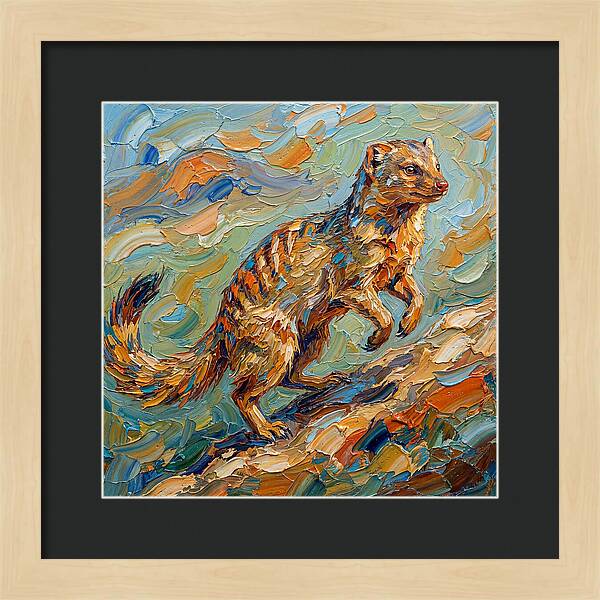 Mongoose In Vibrant Palette Knife Style