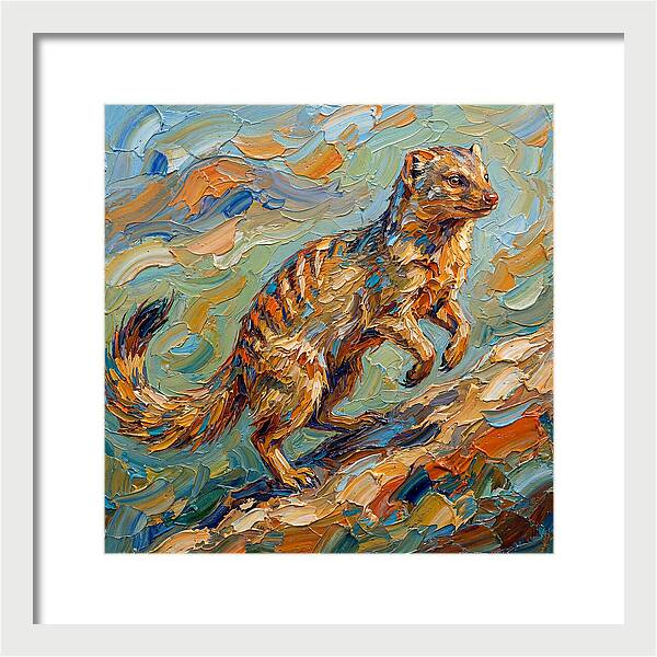 Mongoose In Vibrant Palette Knife Style