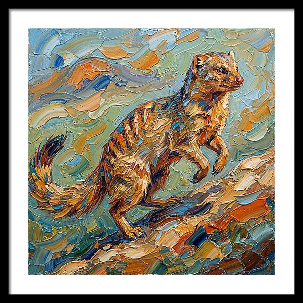 Mongoose In Vibrant Palette Knife Style